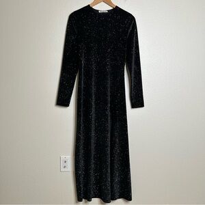Reformation sparkle/glitter dress black medium